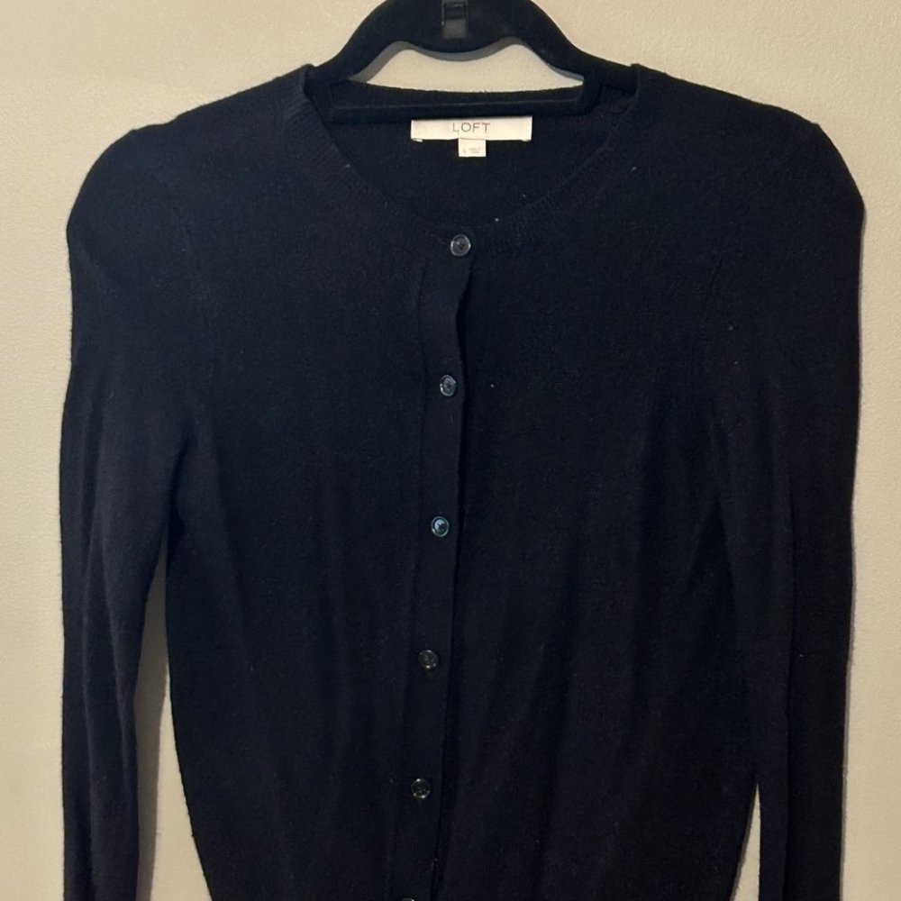LOFT Basic Black Cardigan - Size S